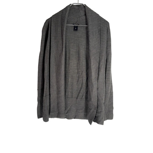 Ann Taylor LOFT Petite Gray Wool Blend Open Front Cardigan Sweater SP - Picture 1 of 7